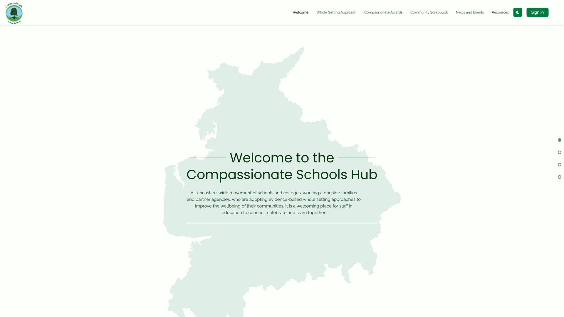 Compassionate Schools Hub interface